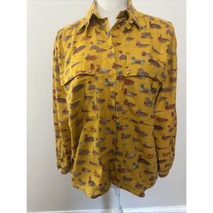 Vtg 1970's Button Down From France Synonyme Size Medium Mallard Duck Print